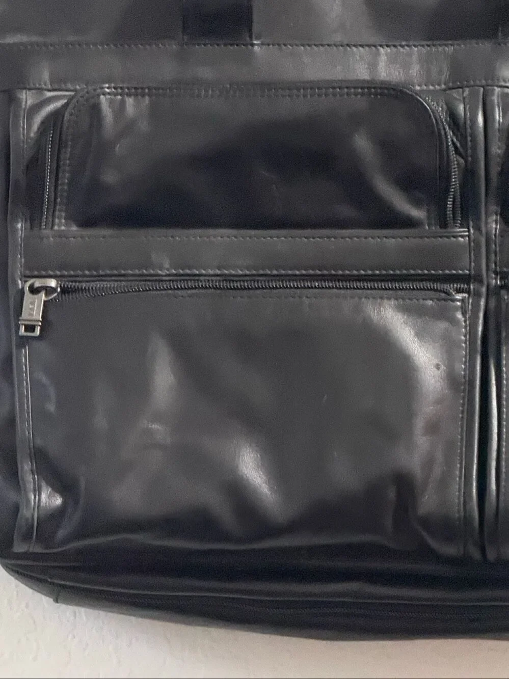 Tumi Leather Expandable Organizer Laptop Briefcase Large 18x13